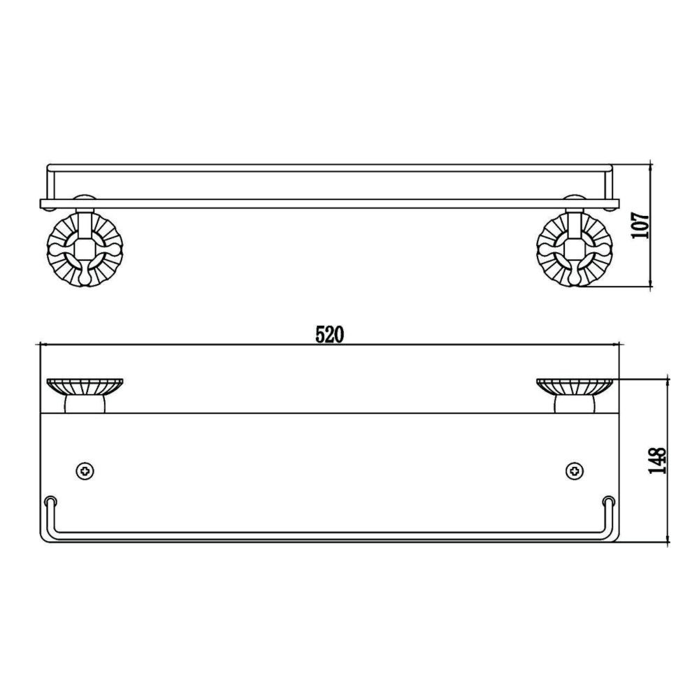 Полка стеклянная Savol S-08991C, бронза