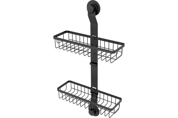 Двухъярусная прямая полка, проволока стальная, черный матовый, Easy, Milardo, EAS0WS2M44