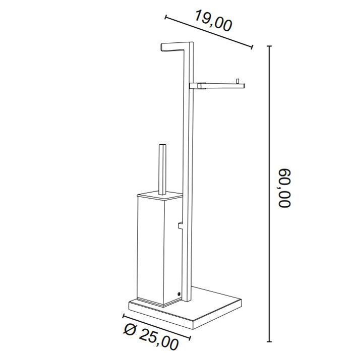ALL.PE MUSA Стойка напольная с держателем т/бумаги и  ёршиком, хром