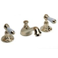 Devon Dandy Смеситель для раковины на 3 отв., с донным клапаном, c ручками белыми, цвет: золото светлое