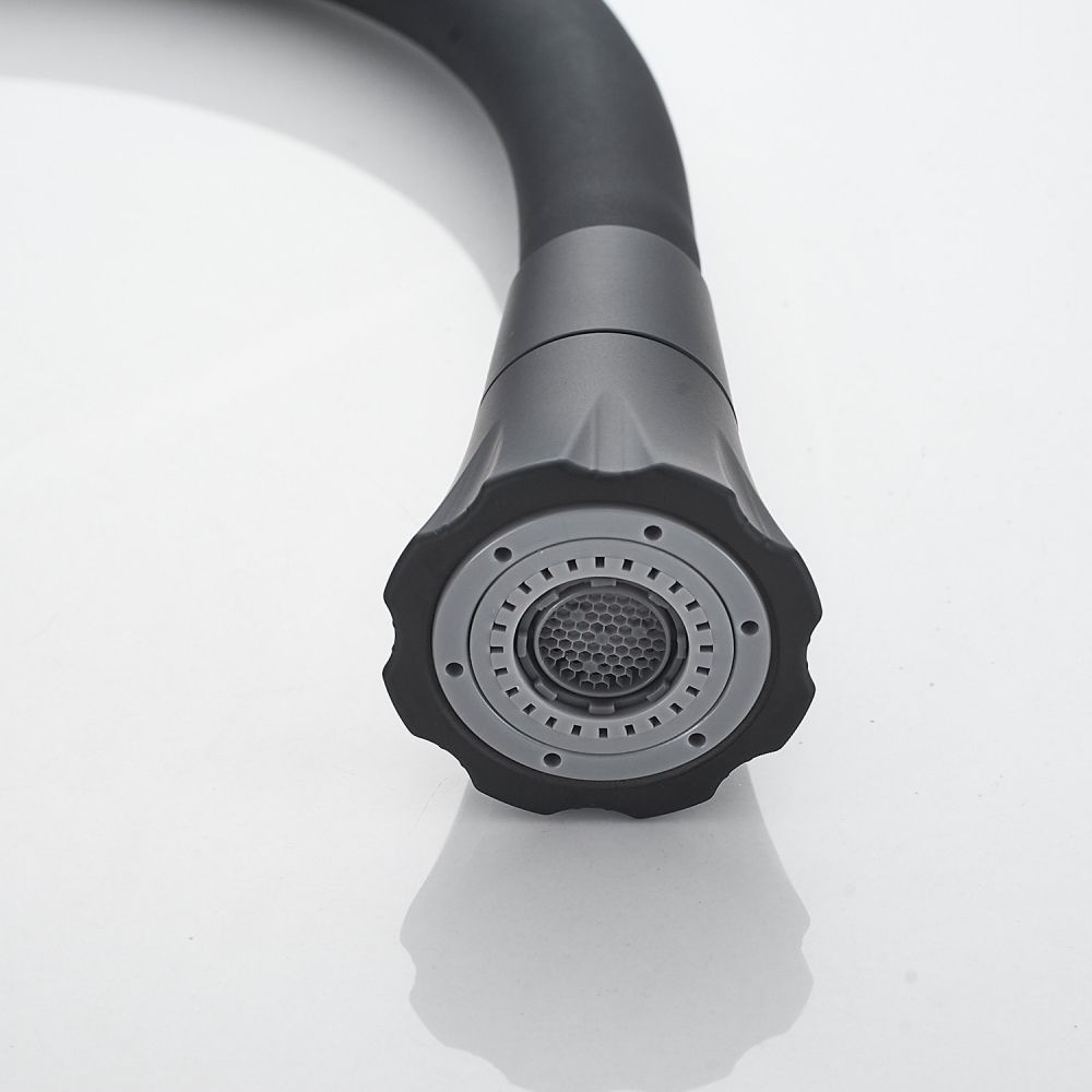 Смеситель для кухни с гибким изливом Raffine F303H-3, черный