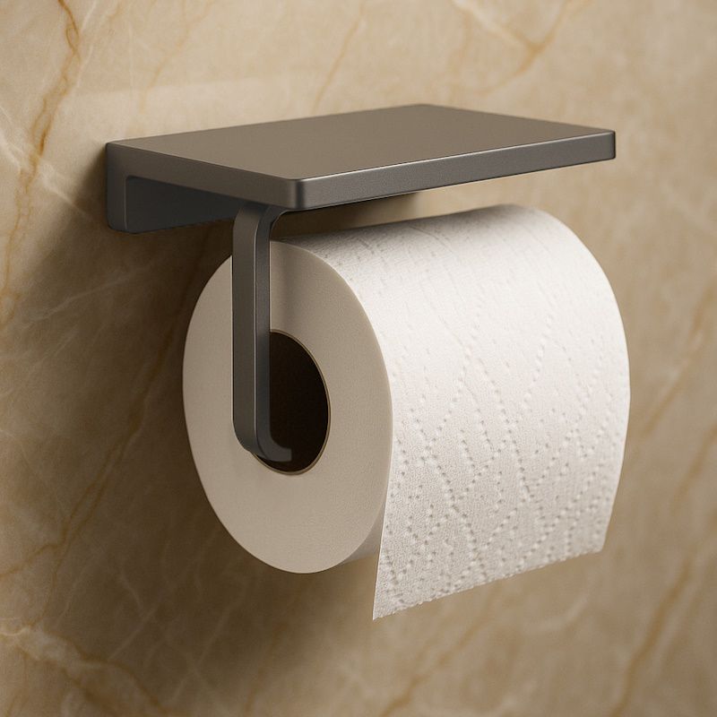 Держатель для туалетной бумаги с полочкой Knotlor PH101GM, оружейная сталь, артикул PH101GM