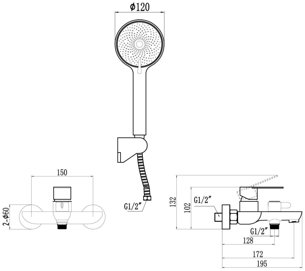 Смеситель для ванны и душа Fmark (FS8803C), артикул FS8803C