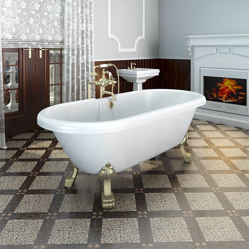 Акриловая ванна Radomir Леоннеса 1 175х80 1-01-4-0-1-138П Перламутровая с ножками бронза