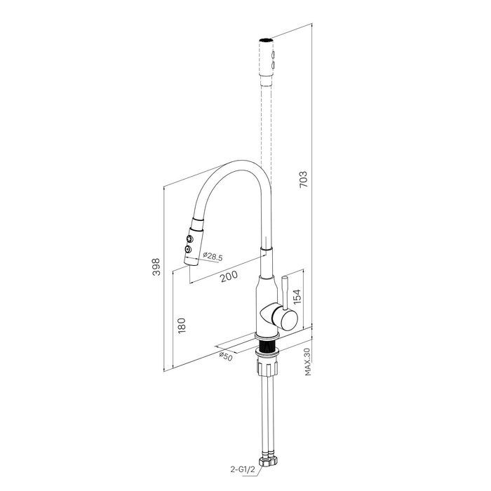 Смеситель для кухни Milardo (M01SB2FM05), артикул M01SB2FM05