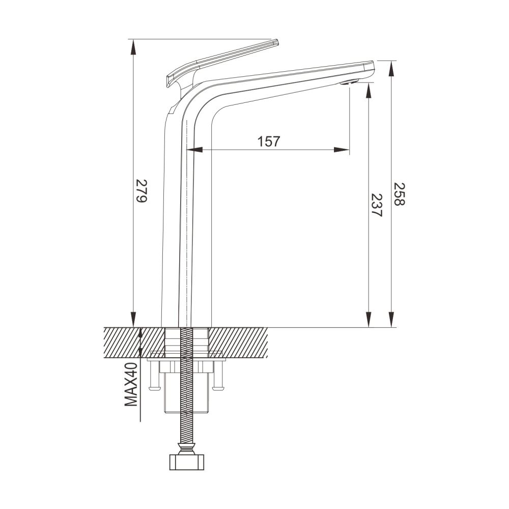 Смеситель для раковины высокий Rose R3911G, золотой сатин