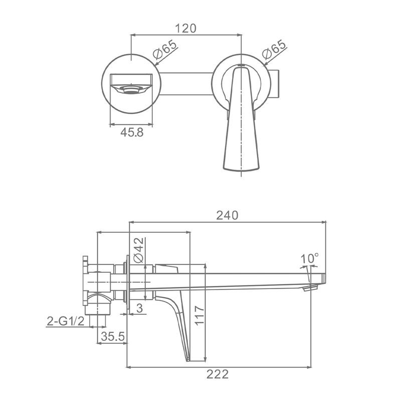Смеситель для раковины встраиваемый Raglo R07.11, хром