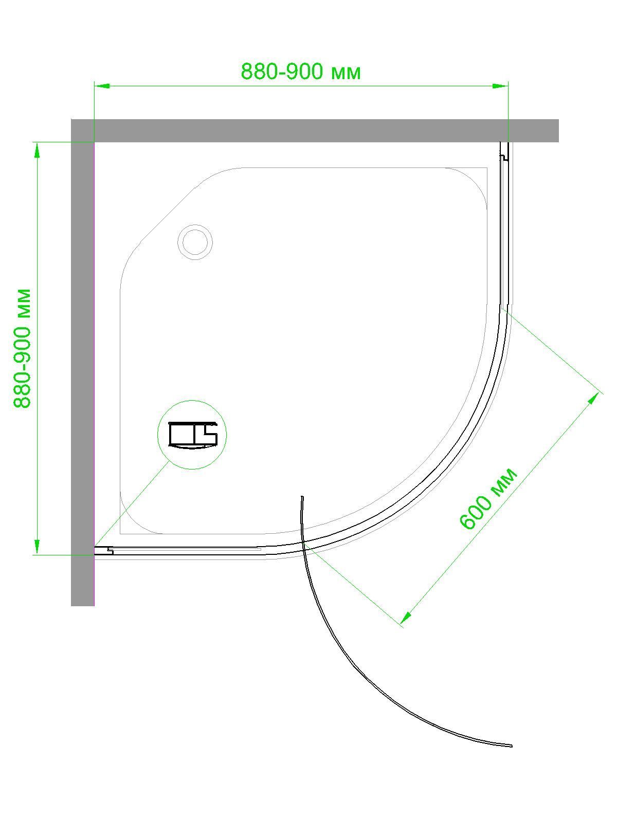 Душевой уголок Royal Bath RB HKV-C-CH 90х90х185 (рифленое)