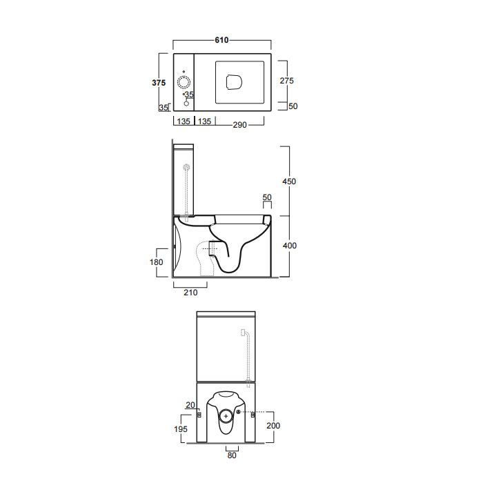 SIMAS Механизм двойного слива Frozen, Arcade, Londra, цвет кнопки хром