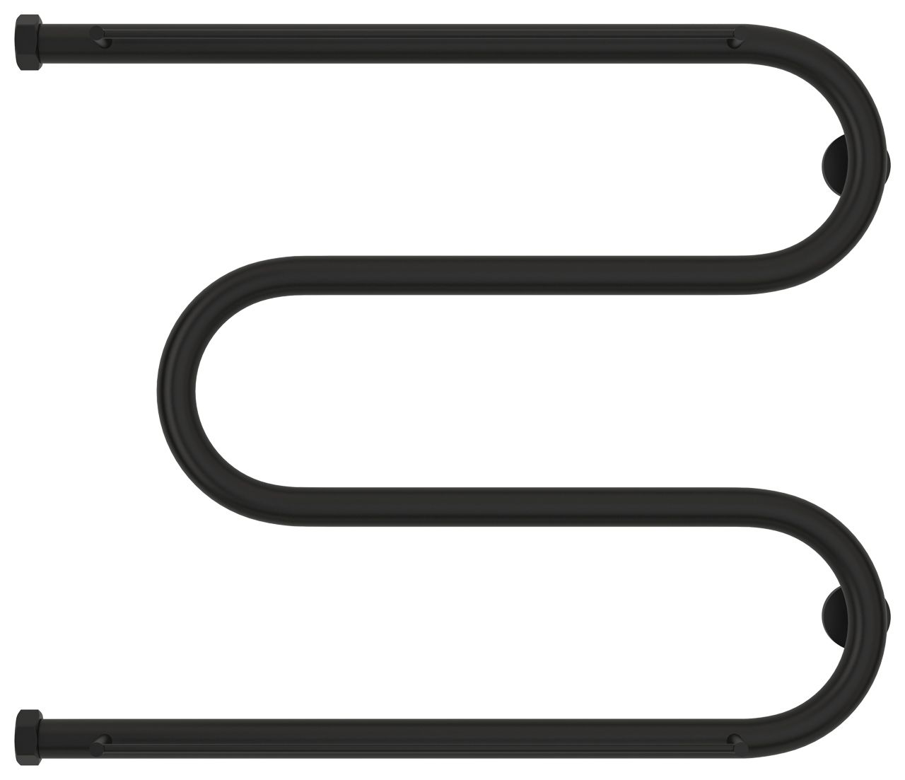 Полотенцесушитель водяной "М-обр.+" 2П 500х650 Н. Г. 1" (Матовый Чёрный)