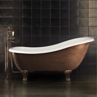 Devon Regina Ванна 164х79хh57/80 см, чугунная, отдельностоящая, ножки decò, отделка  состаренная медь