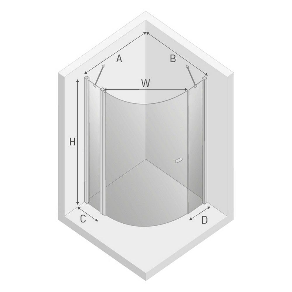 Душевое ограждение NEW TRENDY NEW SOLEO  90x90x195 K-0416 (хром)