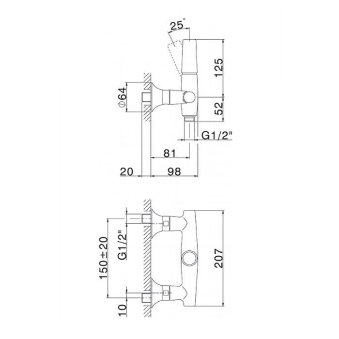 CISAL Vita  Смеситель для душа, цвет хром, артикул VI00044421