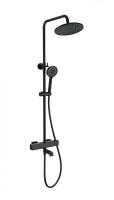 Душевая система с термостатом WONZON & WOGHAND STAY 4, Черный матовый (WW-A3007-T1-MB)