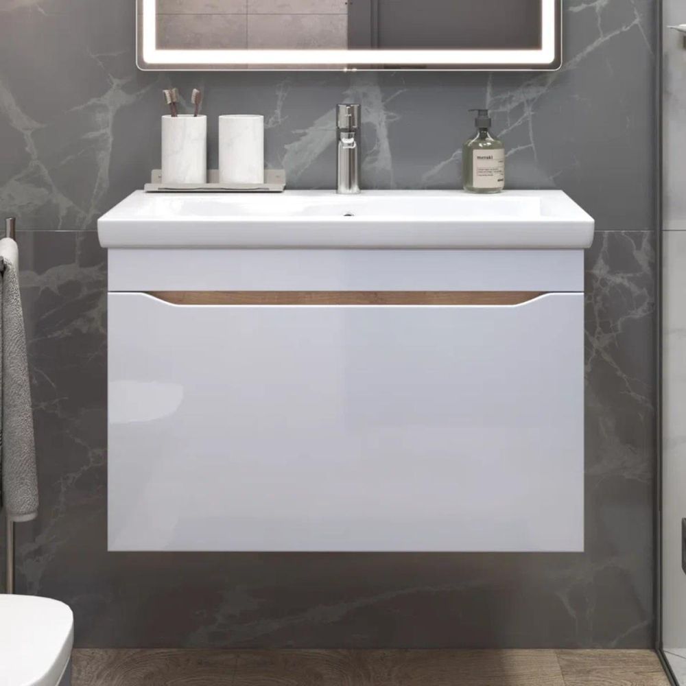 Тумба под раковину подвесная VIGO Grani 166 дуб золотой, 80 см, артикул 166 дуб золотой