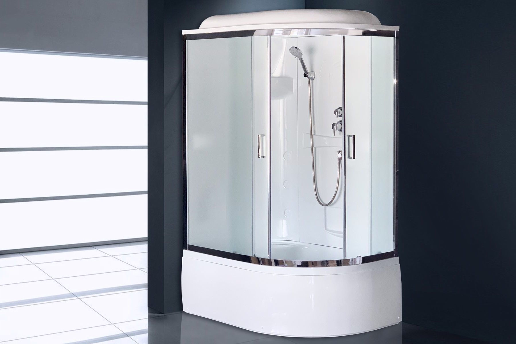 Душевая кабина Royal Bath RB 8120BK1-M-CH (матовое) левая Душевая кабина Royal Bath RB 8120BK1-M-CH (матовое) левая