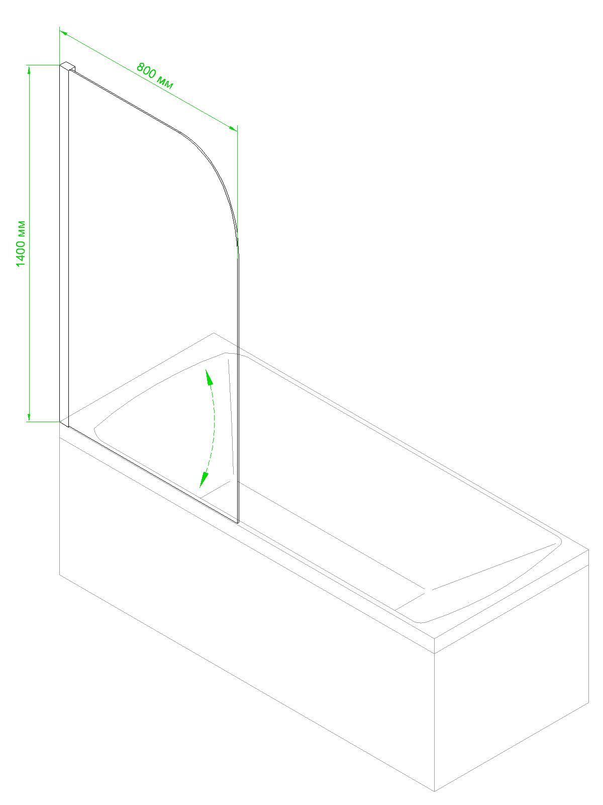 Душевая штора Royal Bath RB BV814-CH 80х140 (рифленое)