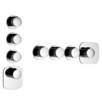 Gessi Tondo Встраиваемый термостат для душа, с 3мя независимыми выходами, верт/гориз установка, (внешние части), цвет: хром