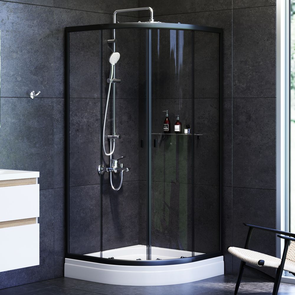 W88G-205-090BT64 X-Joy Twin Slide, Душевое ограждение без поддона, 90x90, профиль черный W88G-205-090BT64 X-Joy Twin Slide, Душевое ограждение без поддона, 90x90, профиль черный