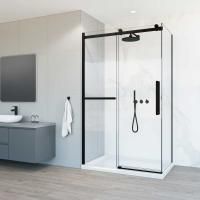 Душевые уголки Vincea Душевой уголок Como Soft VSR-1CS9013CLB, 1300*900, черный, стекло прозрачное, , шт