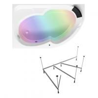 Комплект 4 в 1 Lavinia Boho Grance Hill S3-370317PL, акриловая ванна 170x105 см (левый разворот), усиленный каркас, мягкий подголовник, хромотерапия