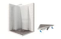 Душевой уголок Ambassador Nord 13011104-ST18, квадратный, угловой трап, 100х100