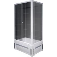 Душевой уголок Radomir Верчелли 119x81 L 1-03-1-1-0-0130 с поддоном профиль Белый стекло прозрачное