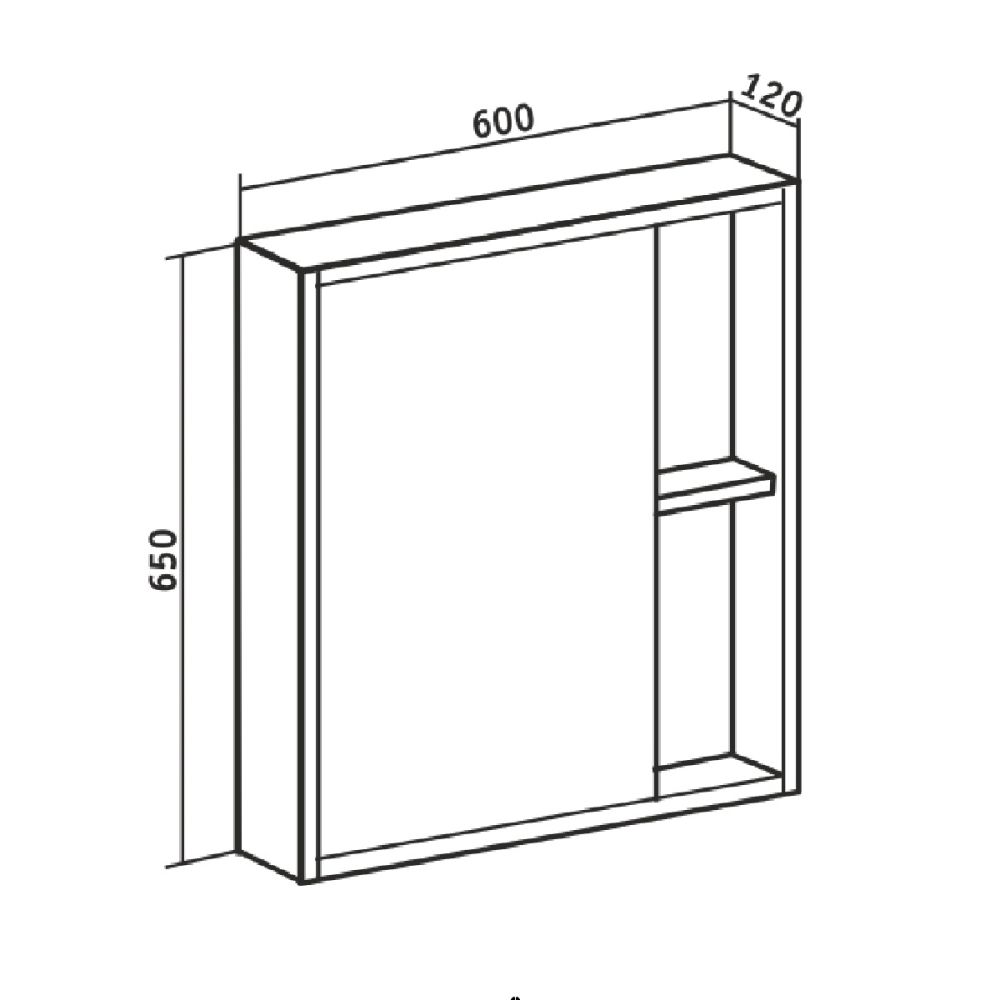 Зеркальный шкаф Runo серый бетон Эко 60 (00-00001186), артикул 00-00001186