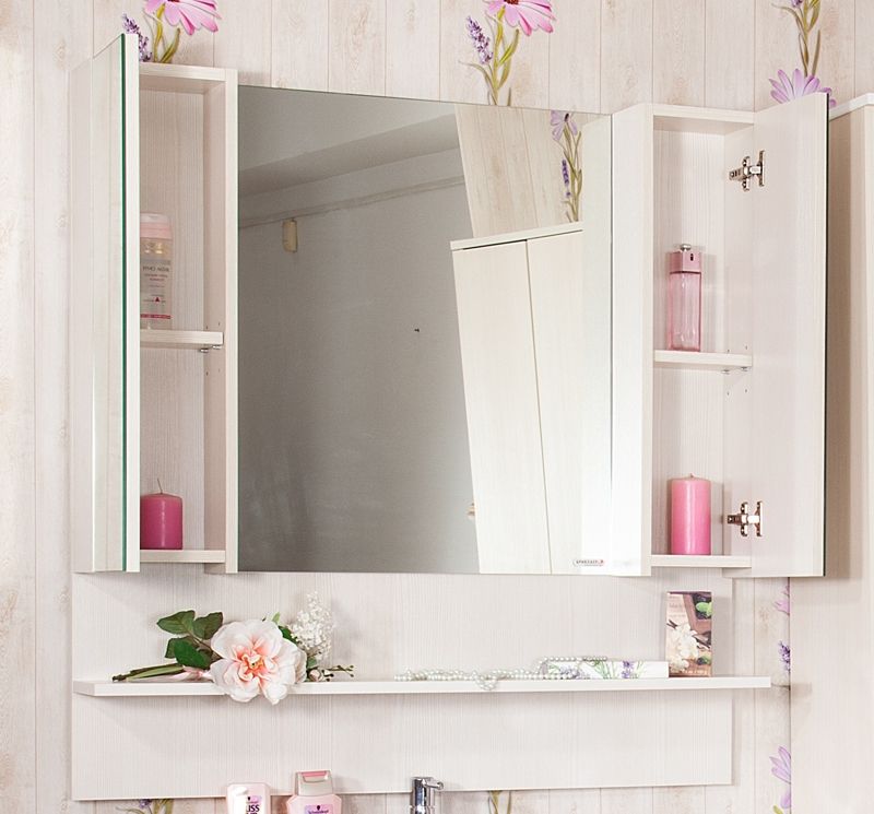 Зеркало со шкафом Бриклаер Карибы 100 Светлая лиственница