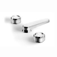 Stella Timeaster Смеситель для раковины на 3 отверстия 3223, круглая ручка d=65мм, цвет: хром, ручка черная