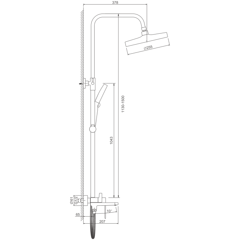 Душевая система BELZ B24713-8, белый, артикул B24713-8