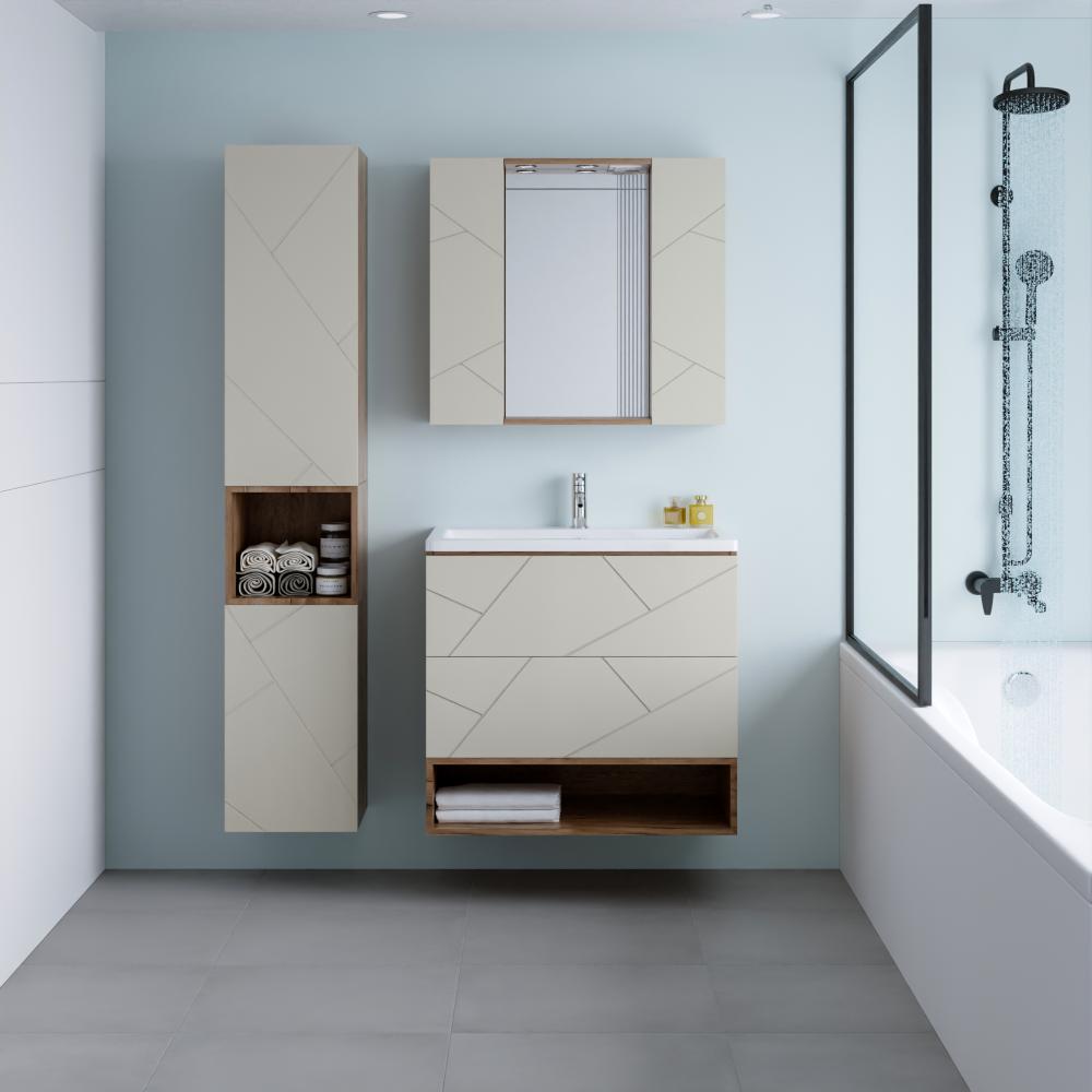 Ниша для тумбы Бриклаер КРИСТАЛЛ 80 см, дуб крафт табачный