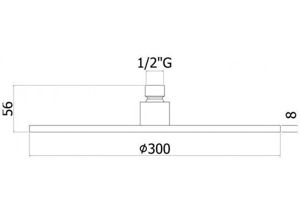 Верхний душ с держателем Paffoni Master King (ZSOF079HGSP + ZSOF034HGSP)