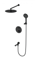 Душевая система с термостатом встраиваемая WONZON & WOGHAND STICK, Черный матовый (WW-88929010-MB)