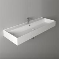 SIMAS AGILE Раковина подвесная 121х46 см, с переливом, с 1 отв под смеситель,цвет белый