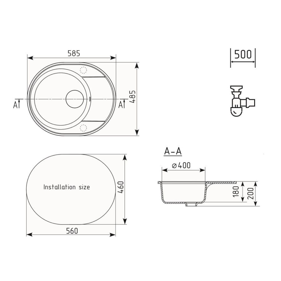 Кухонная мойка Ulgran Quartz Nora 585-02, лен, артикул Nora 585-02