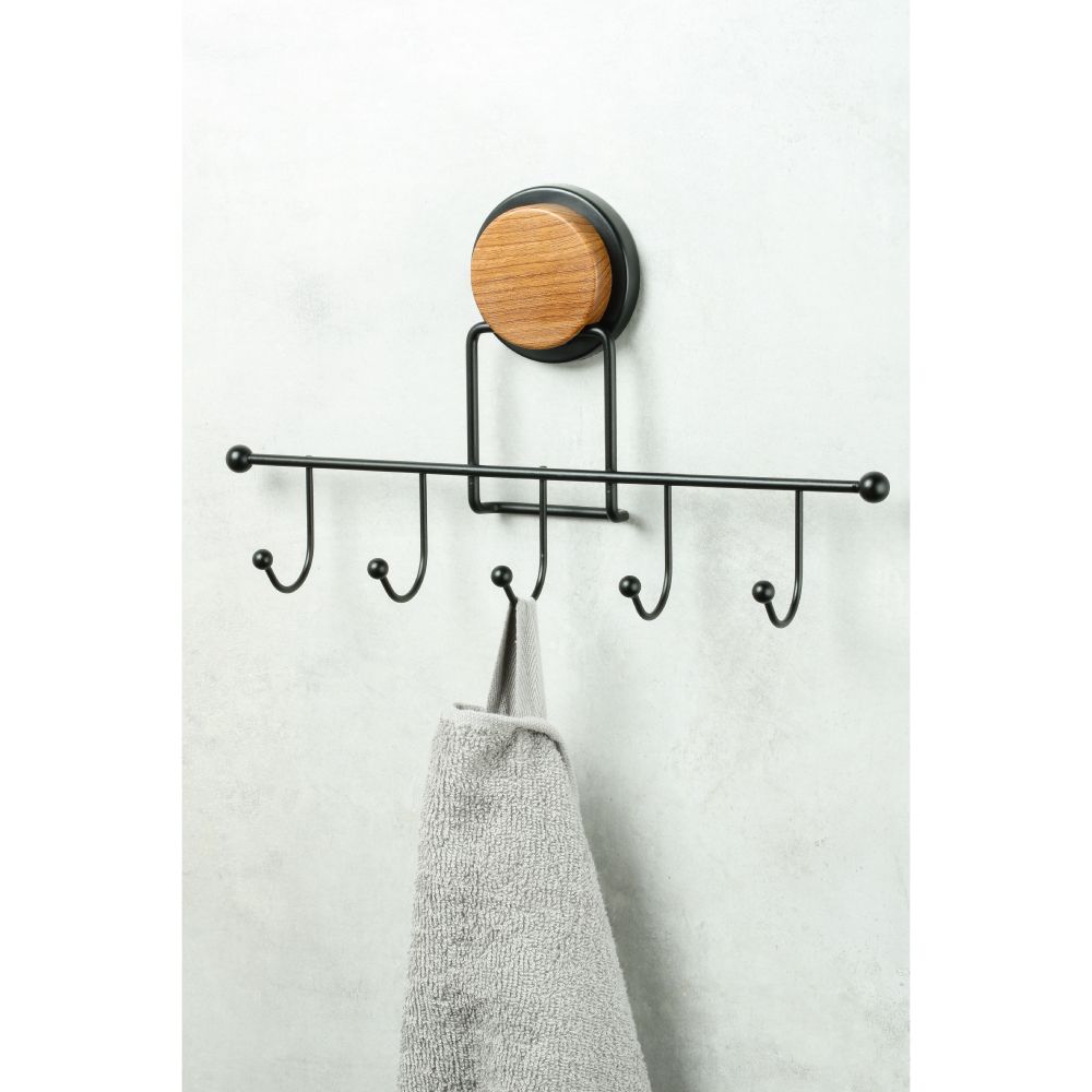 Крючок для ванной FIXSEN MAGIC WOOD FX-46005-5, черный/коричневый, артикул FX-46005-5