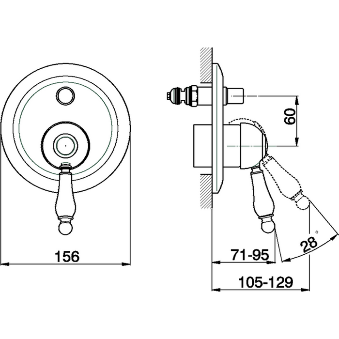 CISAL Arcana Empress Внешняя часть встраиваемого однорычажного смесителя для ванны/душа, цвет бронза, артикул EM00210027 Акция