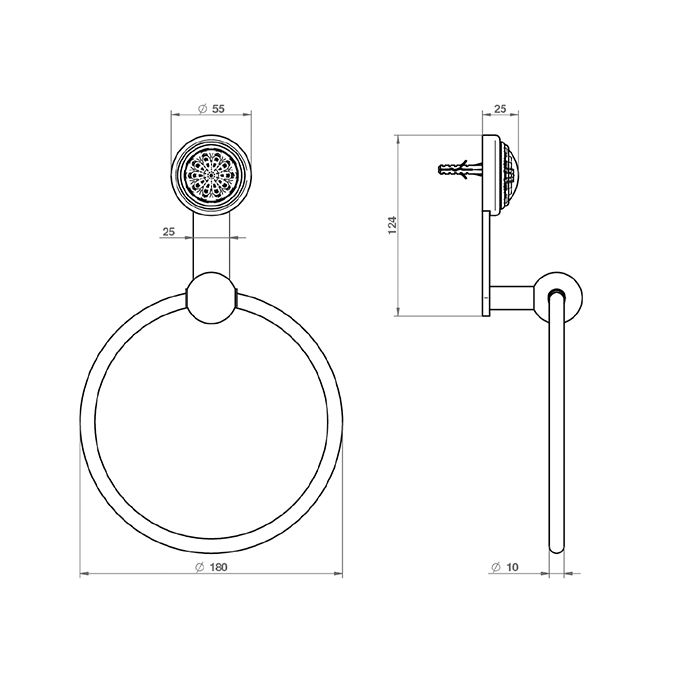 THG DAHLIA Полотенцедержатель-кольцо, цвет полированное золото THG DAHLIA Полотенцедержатель-кольцо, цвет полированное золото