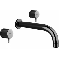 CISAL Less New Смеситель для раковины на 3 отверстия из стены,излив 250 мм,внешняя часть, цвет черный матовый (без внутр части ZA003500)