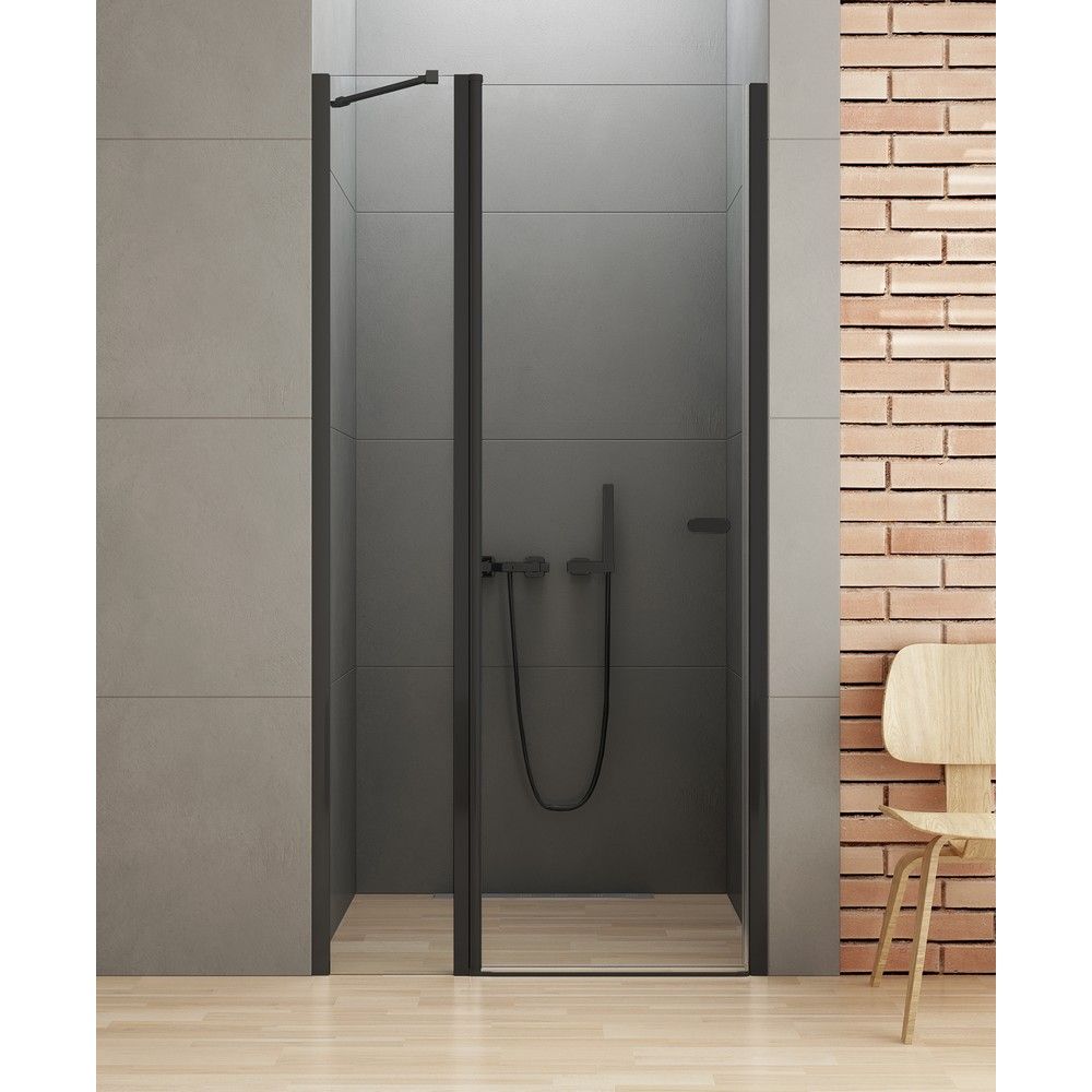 Дверь в нишу NEW TRENDY NEW SOLEO BLACK одинарная 110x195 D-0243A (черный)