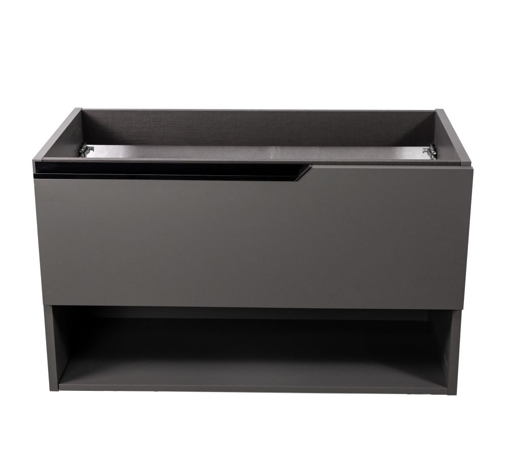 Visobath Eleven, тумба 100 см, 1 ящик и 1 открытая полка, цвет пепельный матовый лак (Ceniza), артикул 85607/Ceniza