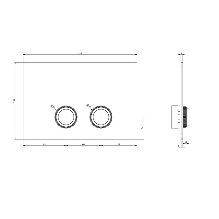 GESSI VENTI20 Клавиша смыва для унитаза двойная, для инсталляций TECE, цвет Black Metal Brushed PVD GESSI VENTI20 Клавиша смыва для унитаза двойная, для инсталляций TECE, цвет Black Metal Brushed PVD