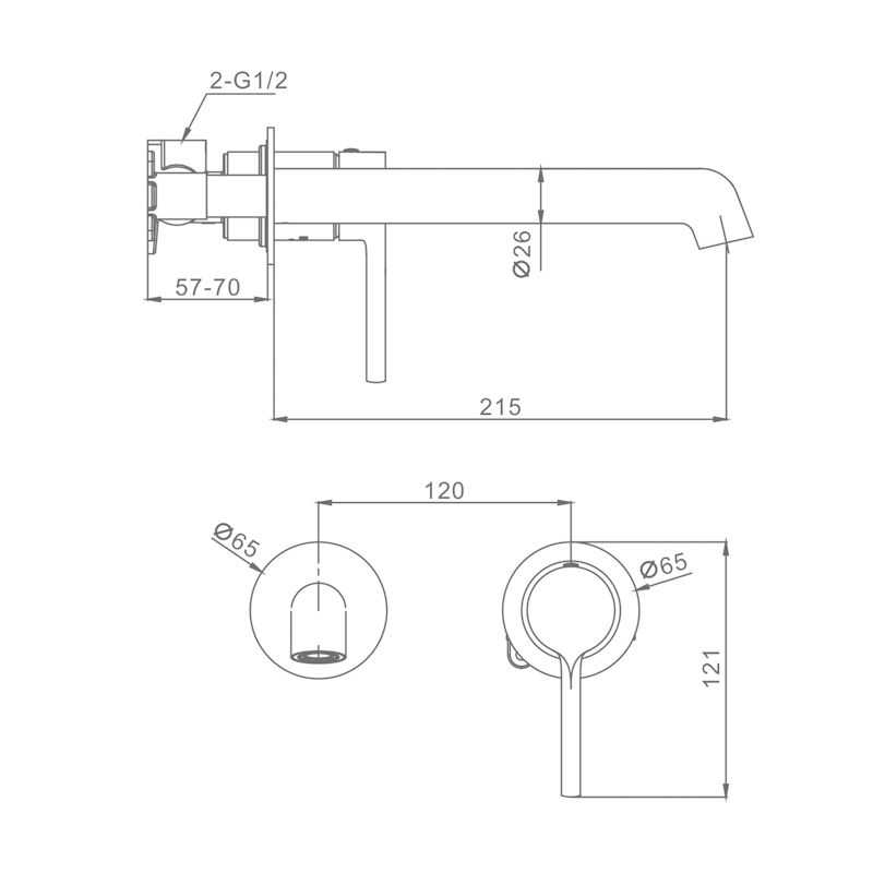 Смеситель для раковины встраиваемый Raglo R20.11.09, графит