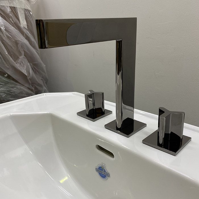 THG ICON-X METAL Смеситель для раковины на 3 отверстия, с донным клапаном, цвет Aranja (black nickel), артикул U7G-D24-151