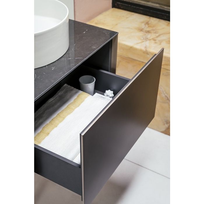Laufen SONAR шкафчик под раковину, 1175х455х340 мм, 1 ящик, с отв.  справа,  для 812340, 812341, 812342, 812343, титан и черный мрамор