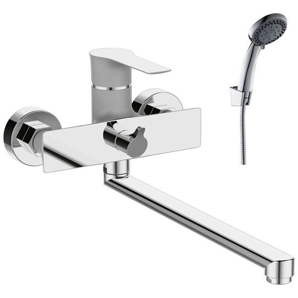 Смеситель для ванны и душа Rossinka RS35-32PC Хром Перламутр