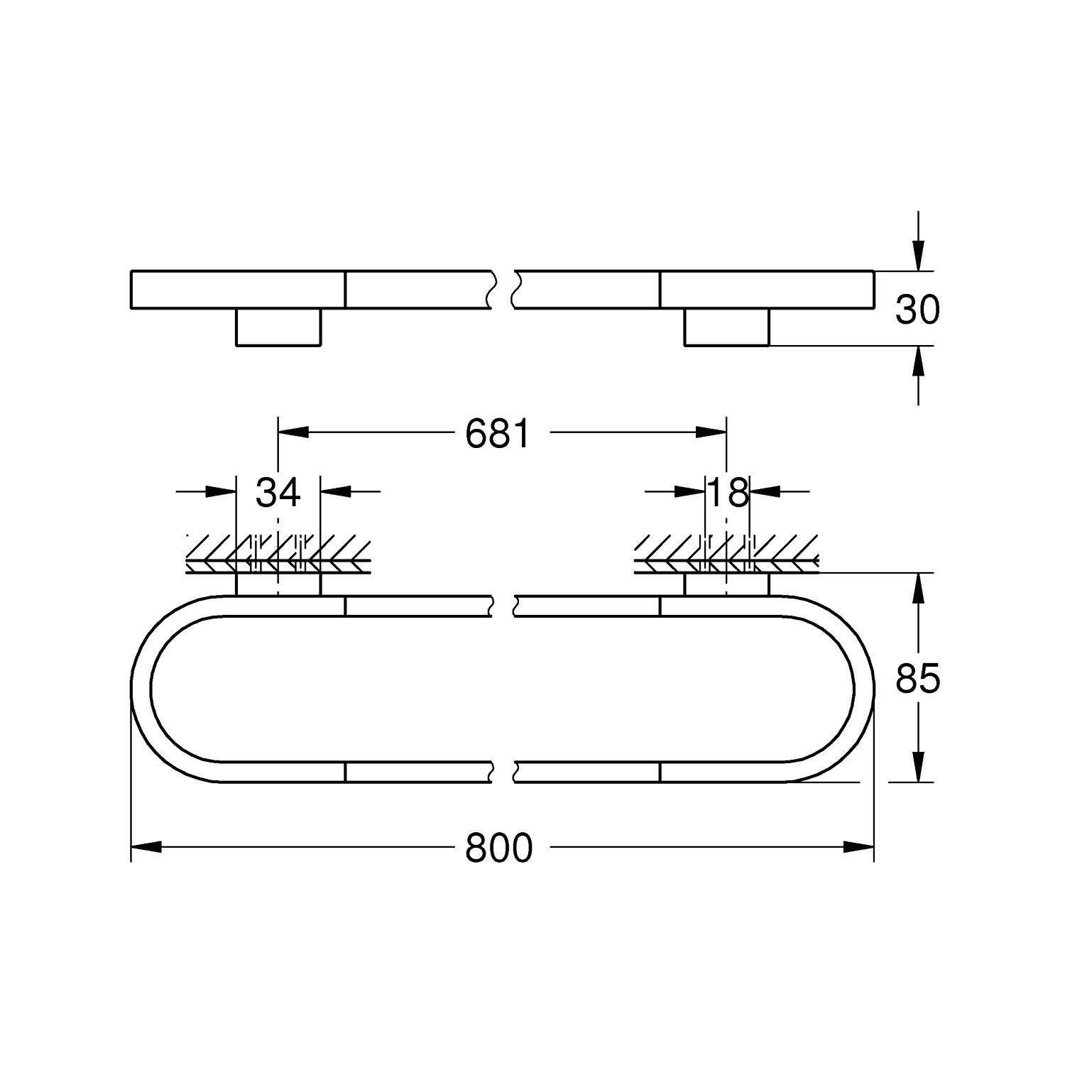 Держатель для полотенца GROHE Selection, темный графит глянец (41058A00) Держатель для полотенца GROHE Selection, темный графит глянец (41058A00)