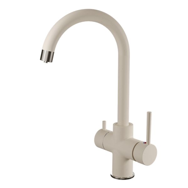 Смеситель для кухни с подключением фильтра GranFestGF-Z-5422, белый