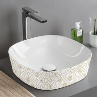 ARTCERAM GHOST Раковина Ø420 мм., для установки на столешницу, без отверстий для смесителя, без перелива, цвет белый глянцевый, декор El moro